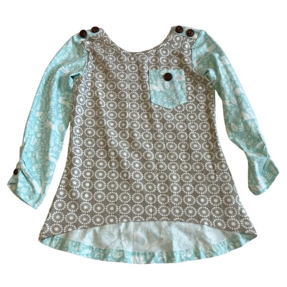 Shrimp Grits Kids Top Girls Multicolor Fall Forest Print Long Sleeve Size M 5-6 - Picture 1 of 8